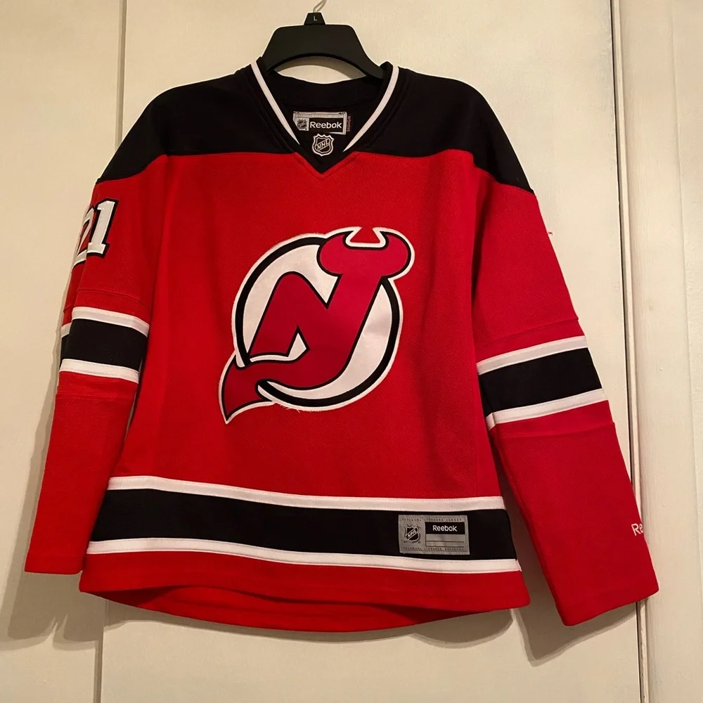 Reebok Black and Red NHL Replica Hockey Sporty Jersey, #21 Palmieri, Size MM - Picture 1 of 16